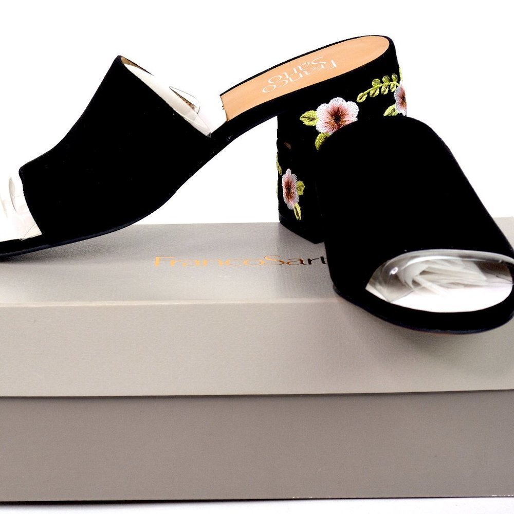 NWT FRANCO SARTO  EMROIDERED TEMPEST MULES 7M , 10M